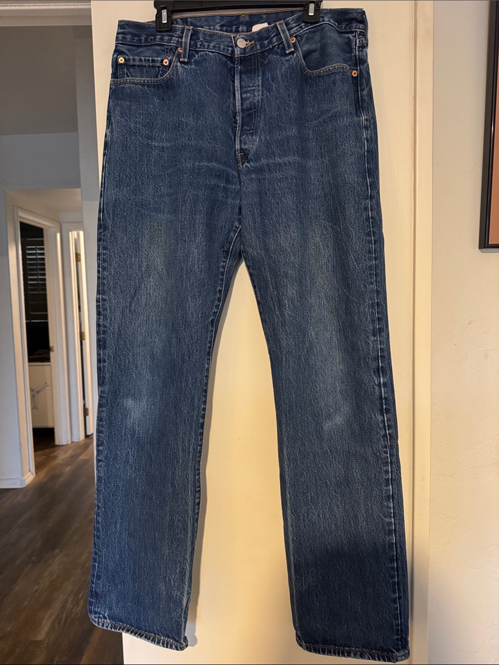 Levi's Men's 501 Straight-Leg Blue Denim Jeans with Button fly Size 36x34
